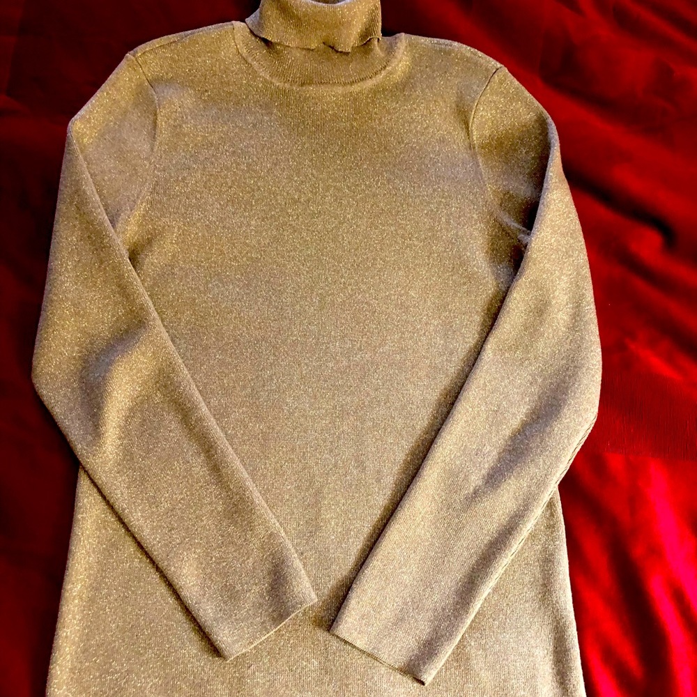 Chicos gold sparkly long sleeved turtleneck